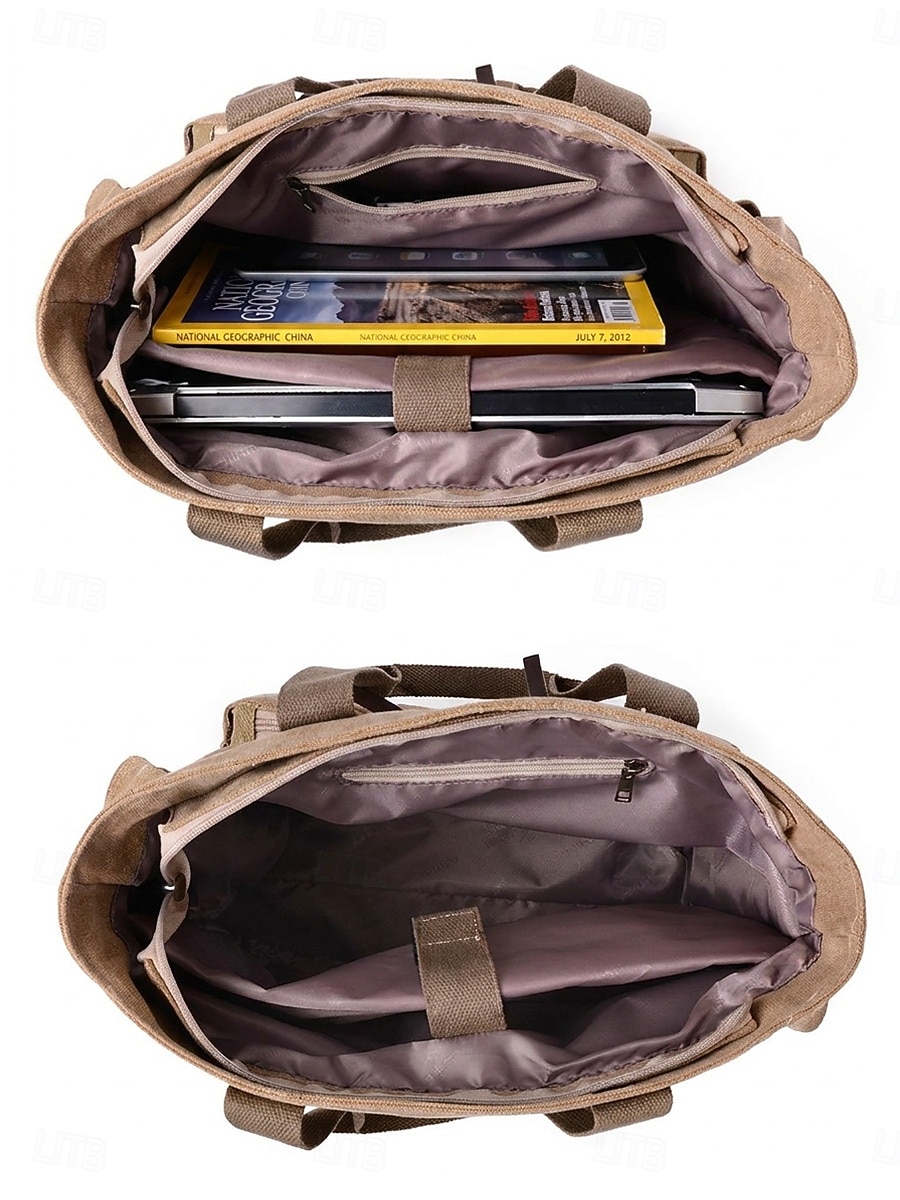 Men's Canvas Multi-Pocket Large Capacity Tote Messenger Bag, Adjustable Shoulder Strap Casual Work Travel Crossbody Bag, Multi-Color Utility Shoulder Bag for Daily Commute 2026 - $29.99 –P7