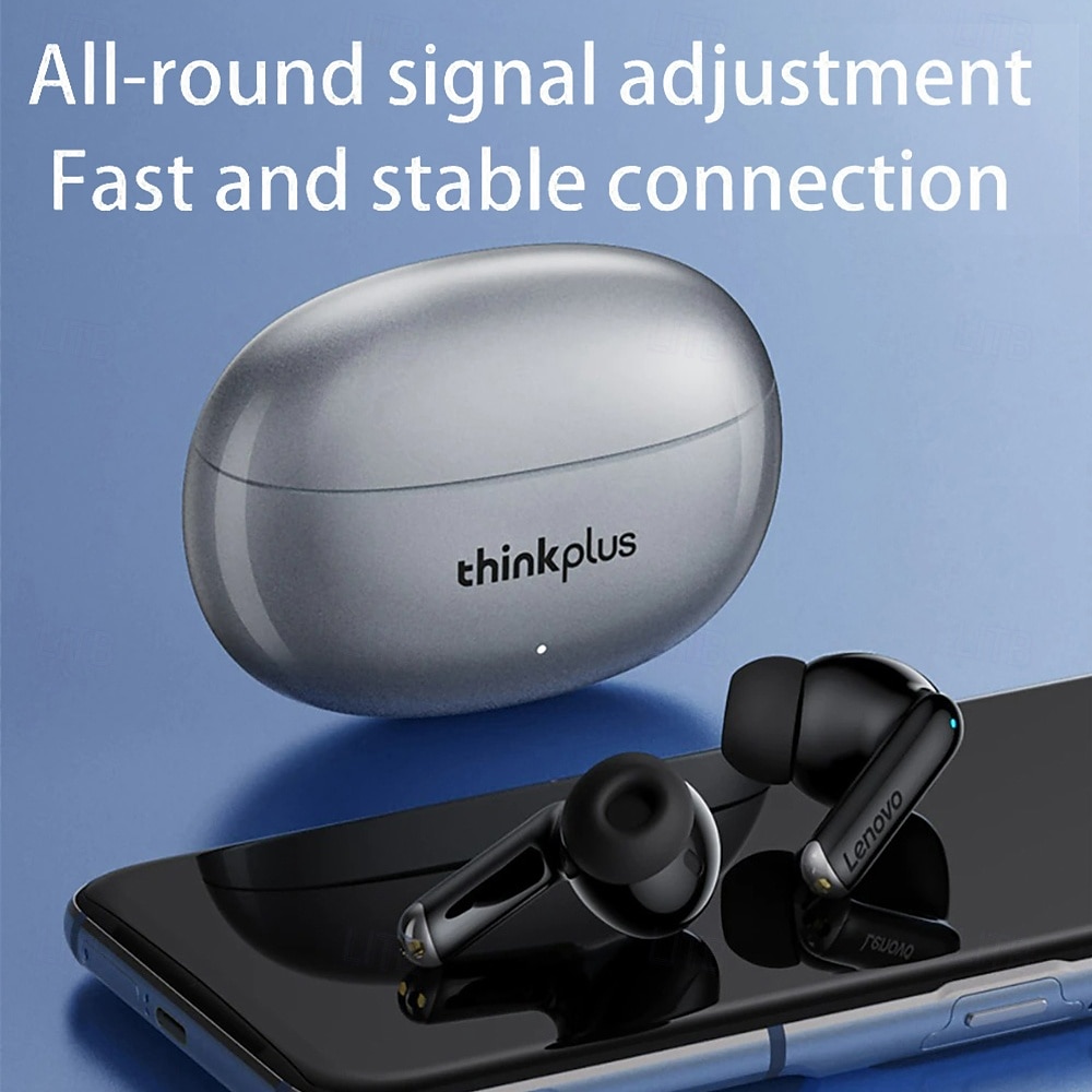 Lenovo thinkplus Wireless Earbuds, Bluetooth 5.3 Headphones with Noise Cancelling, HiFi Stereo TWS In-Ear Earphones with Mic, Charging Case, Sport Earbuds for iPhone and Android, Grey & Black 2026 - $35.99 –P6
