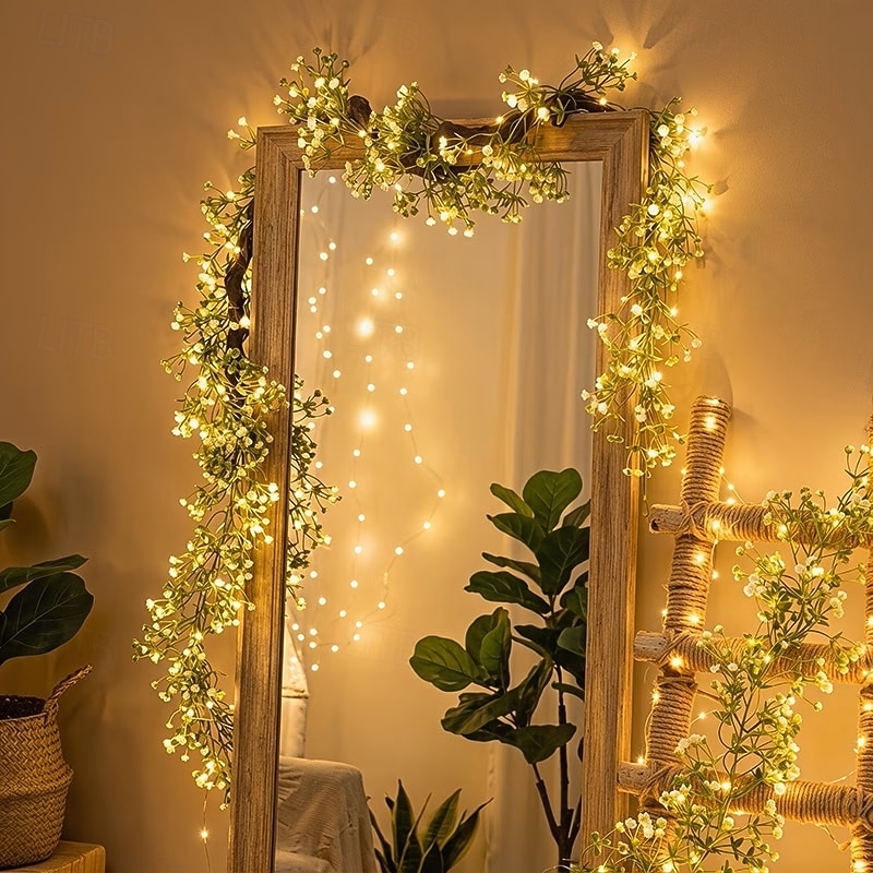 Guirlanda de luzes de fada com flores sintéticas em formato de estrela, 1,8 m, 20 LEDs, ideal para decoração de casamentos, festas, Dia dos Namorados, Natal, ambientes internos e externos, varandas, de 2026 por $14.49 –P3