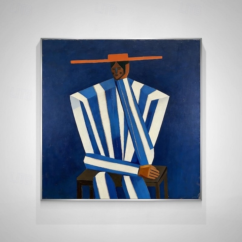 Handmade Oil Painting Canvas Wall Art Decoration Suburban Style Blue and White Figures for Home Decor Rolled Frameless Unstretched Painting 2026 - $61.99 –P4