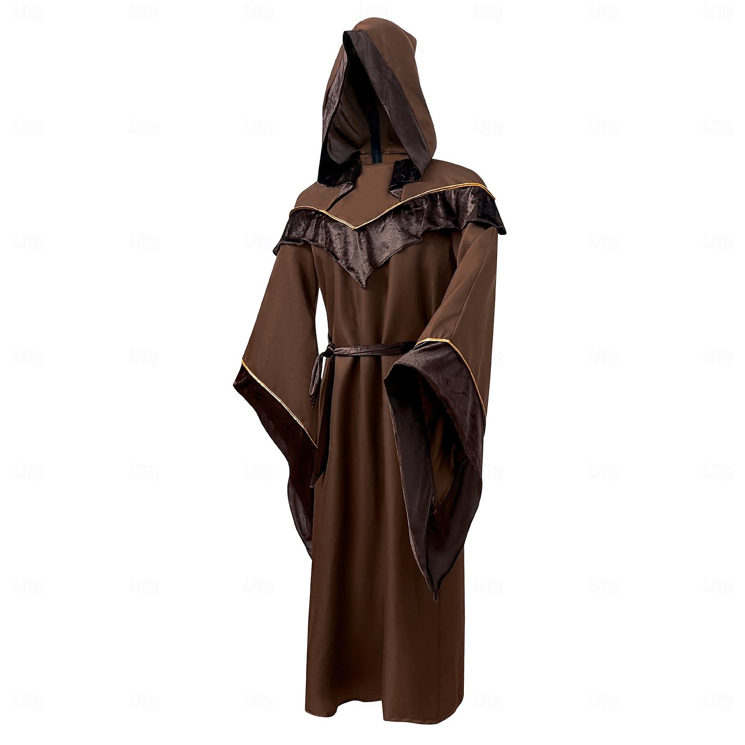 Retro Vintage Medieval Renaissance Floor Length Hoodies Robe Long Sleeves Wizard Monk Fancy Dress Men's Halloween Carnival Performance Renaissance Fair LARP Adults' Robe 2026 - $56.99 –P5