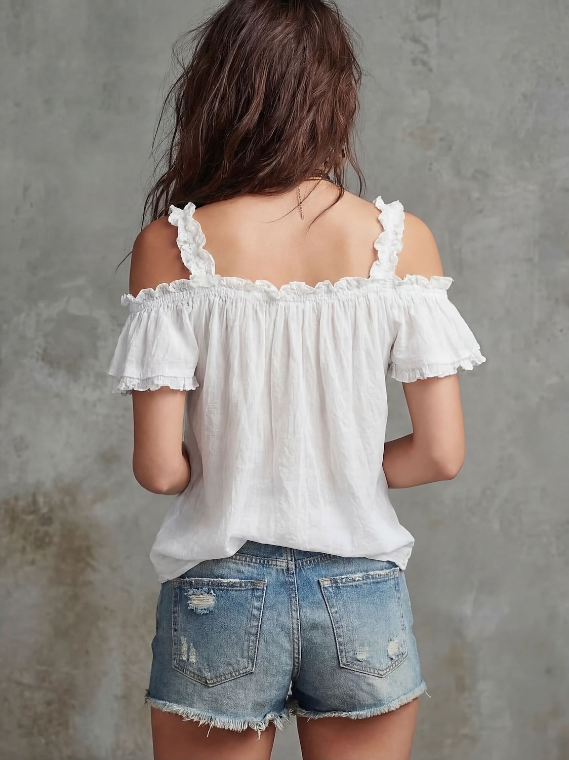 Damen Hemd Bluse Rüschenbluse Einfarbig Elegant Mode Ärmellos Rüschenkragen Lange Oberteile Lässig Weiß Weinrot Schwarz Gelb Rosa Sommer Frühling 2026 - $23.99 –P2