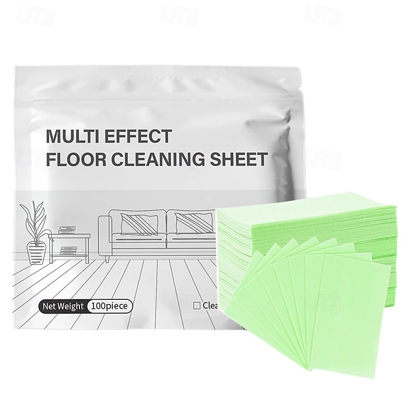 100 Pieces Multi-Effect Floor Cleaning Sheets, Dissolvable Concentrated Mopping Slices for Deep Cleaning, Quick Drying & Streak-Free Floor Cleaner for Hardwood, Tile, Marble, Laminate 2026 - $12.99 –P12