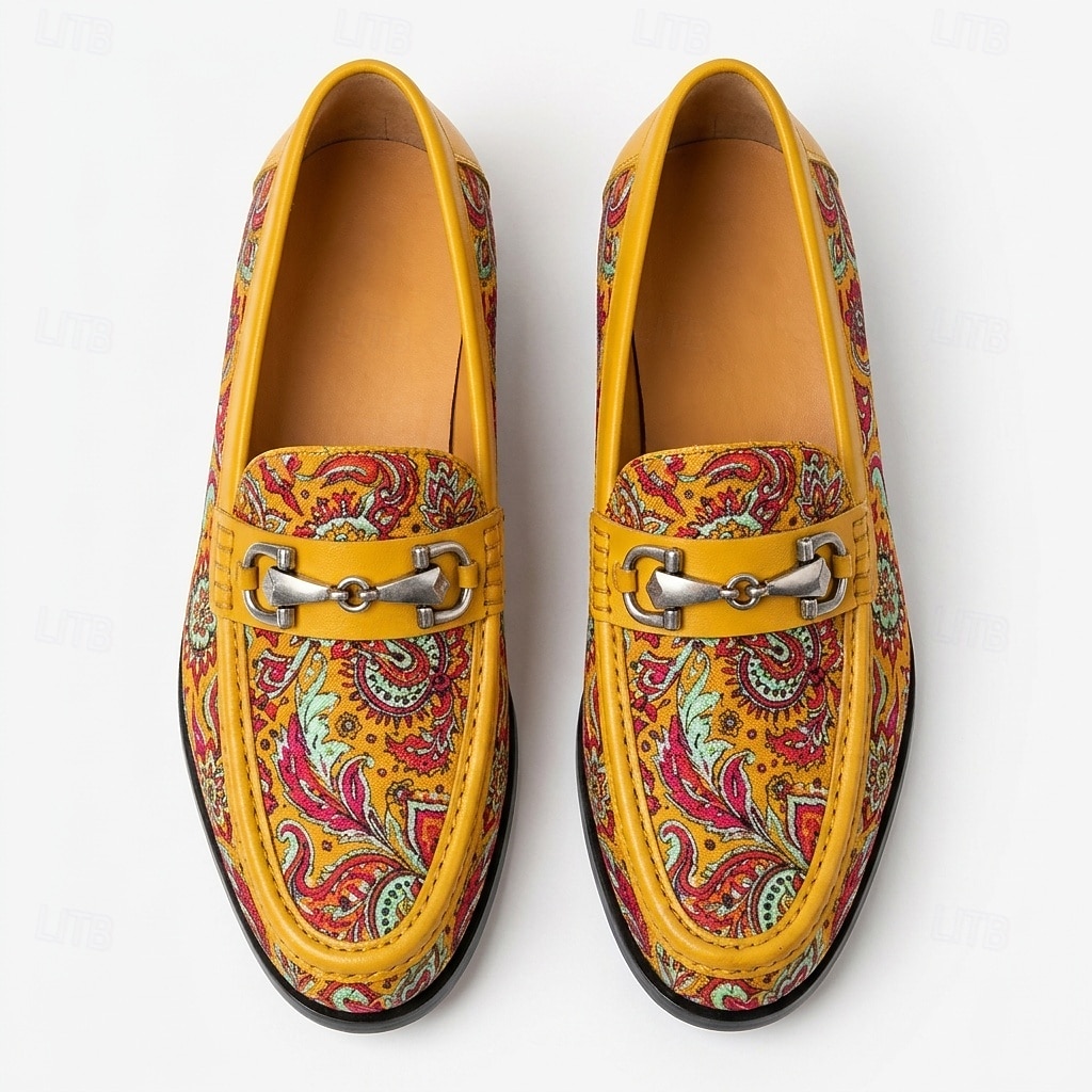 Mocassini da uomo di lusso con motivo paisley e morsetto – scarpe eleganti slip-on in vera pelle per lavoro, matrimoni, feste e per gentiluomini attenti alla moda. del 2026 a $109.99 –P6