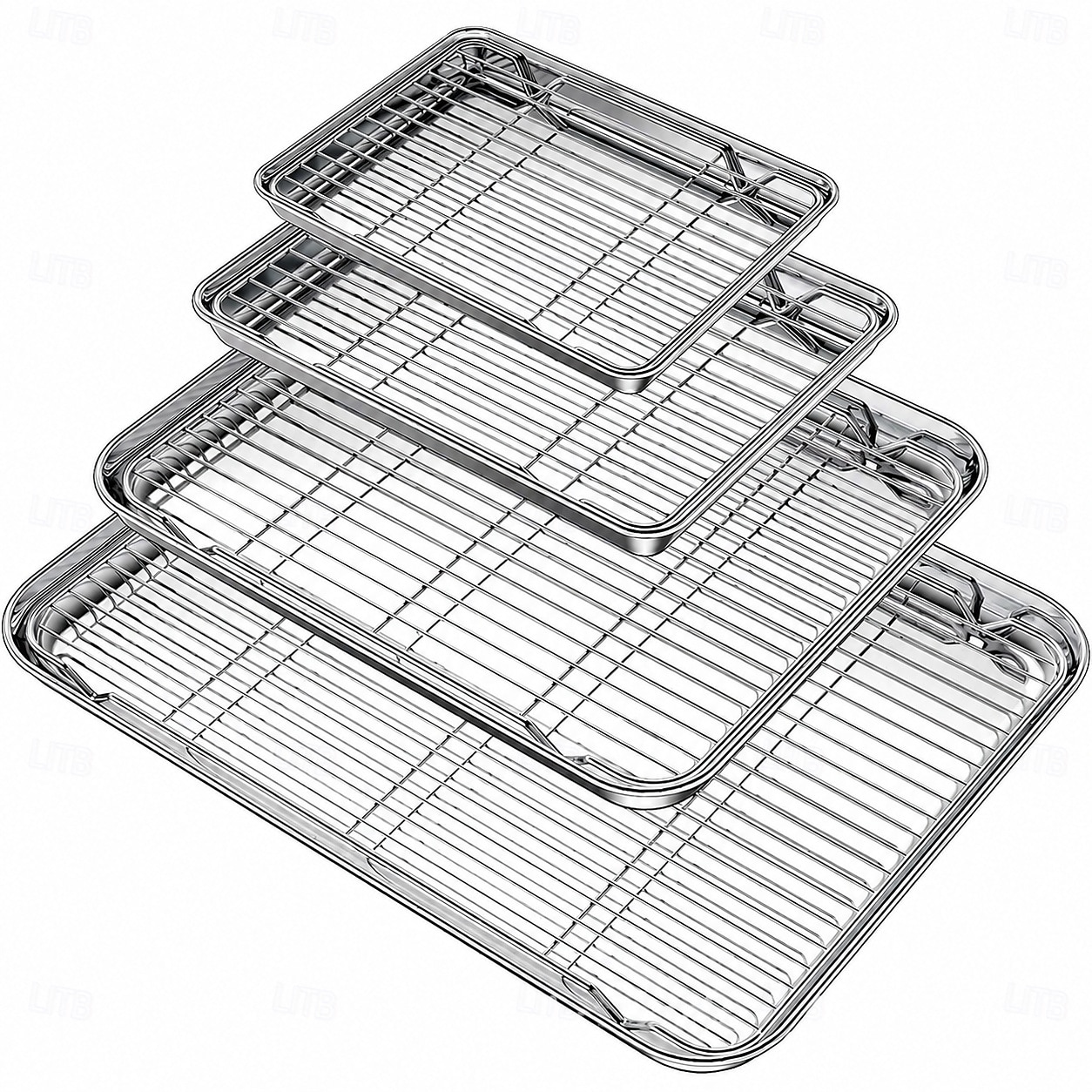 Stainless Steel Baking Sheet Pan with Rack, Heavy Duty Roasting Tray for Oven, Grill & Broiler, Dishwasher Safe Bakeware for Cookies, Bacon, Chicken, Turkey & Vegetables 2026 - $15.99 –P2