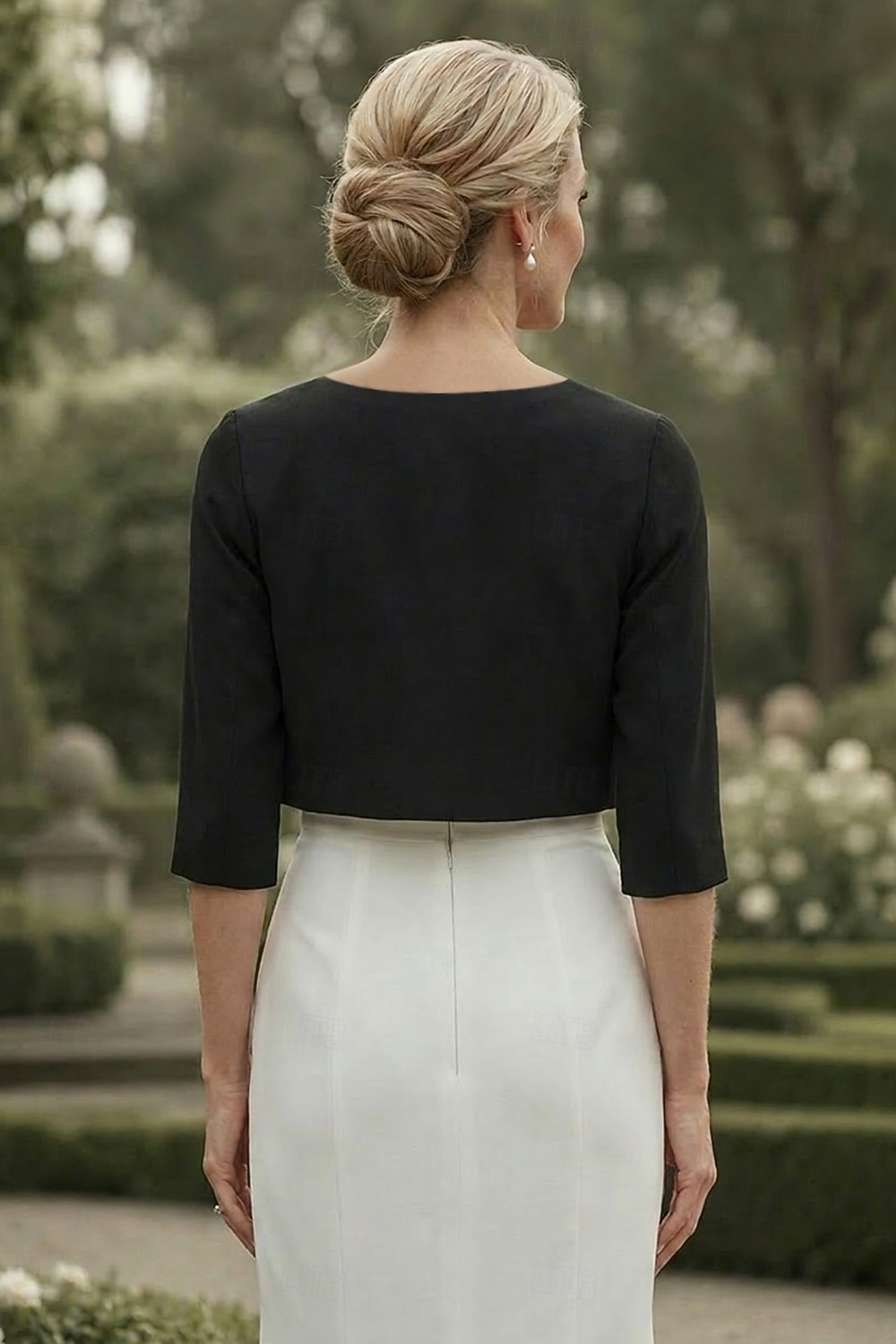 Damen-Wickelbolero Schulterfreies Damen-Mutter-Wickel grundlegende Mäntel  Jacken Elegant 3/4-lange Ärmel Chiffon Hochzeitsgäste Wickel mit einfarbig für Partyabend im Frühling und Sommer um Eindruck 2026 - $34.99 –P2