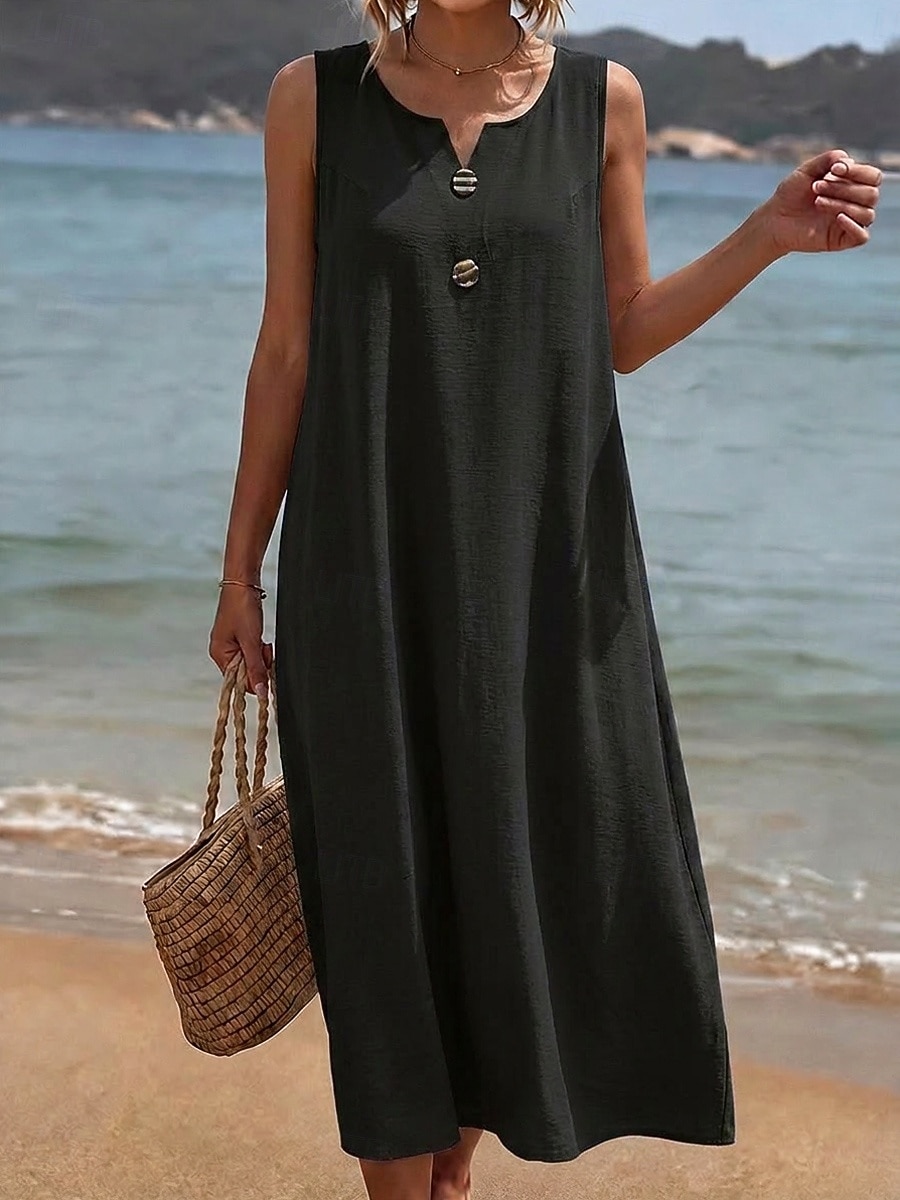 black vest dress midi Pointelle Slim Long Vest Dress