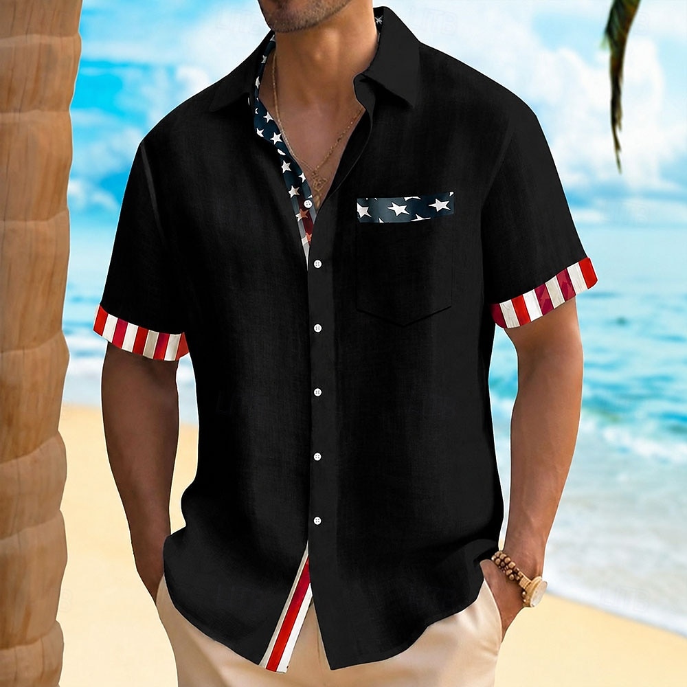 Tricou Bărbătesc cu Steagul American US 250 de ani Tricou de Vară Tricou cu Buton Tricou cu Mâneci Scurte Patriotic Daily Outdoor Sărbătoare Vară Primăvară Tăiat 3D Print Cu Un Ciorchine Ca Un Tricou 2026 - $25.99 –P2