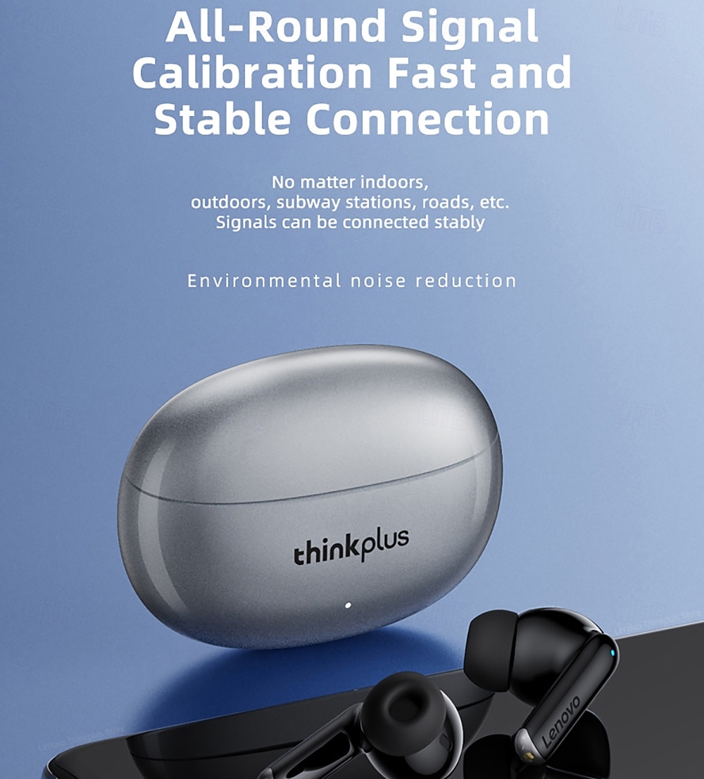 Lenovo thinkplus Wireless Earbuds, Bluetooth 5.3 Headphones with Noise Cancelling, HiFi Stereo TWS In-Ear Earphones with Mic, Charging Case, Sport Earbuds for iPhone and Android, Grey & Black 2026 - $35.99 –P27