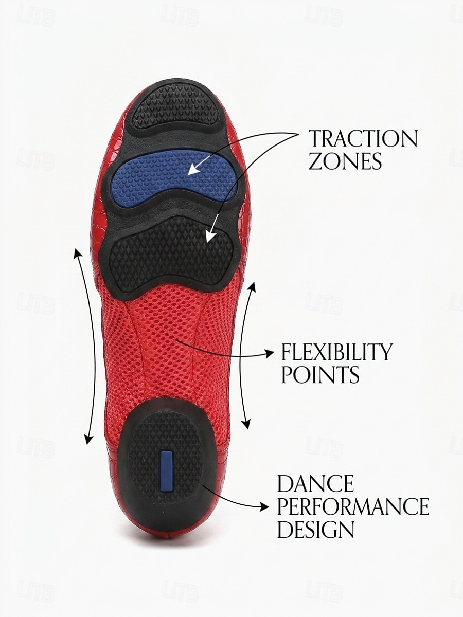 Women's Red Latin Dance Practice Shoes – Professional Ballroom Training Shoes with Breathable Mesh Panels, Flexible Split Cushioned Sole & Stable Heel for Salsa, Tango, Rumba, Cha Cha and Social Dance 2026 - $29.99 –P4