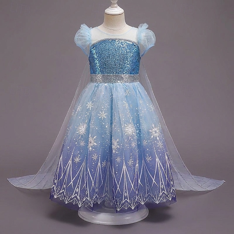 Semana do Livro 2026 Rainha da Neve Gelado Princesa Elsa Vestidos Capa Vestido da menina de flor Fantasias Festa a fantasia for Para Meninas Crianças Natal Dia da Criança Baile de Máscaras Casamento de 2026 por $38.99 –P2
