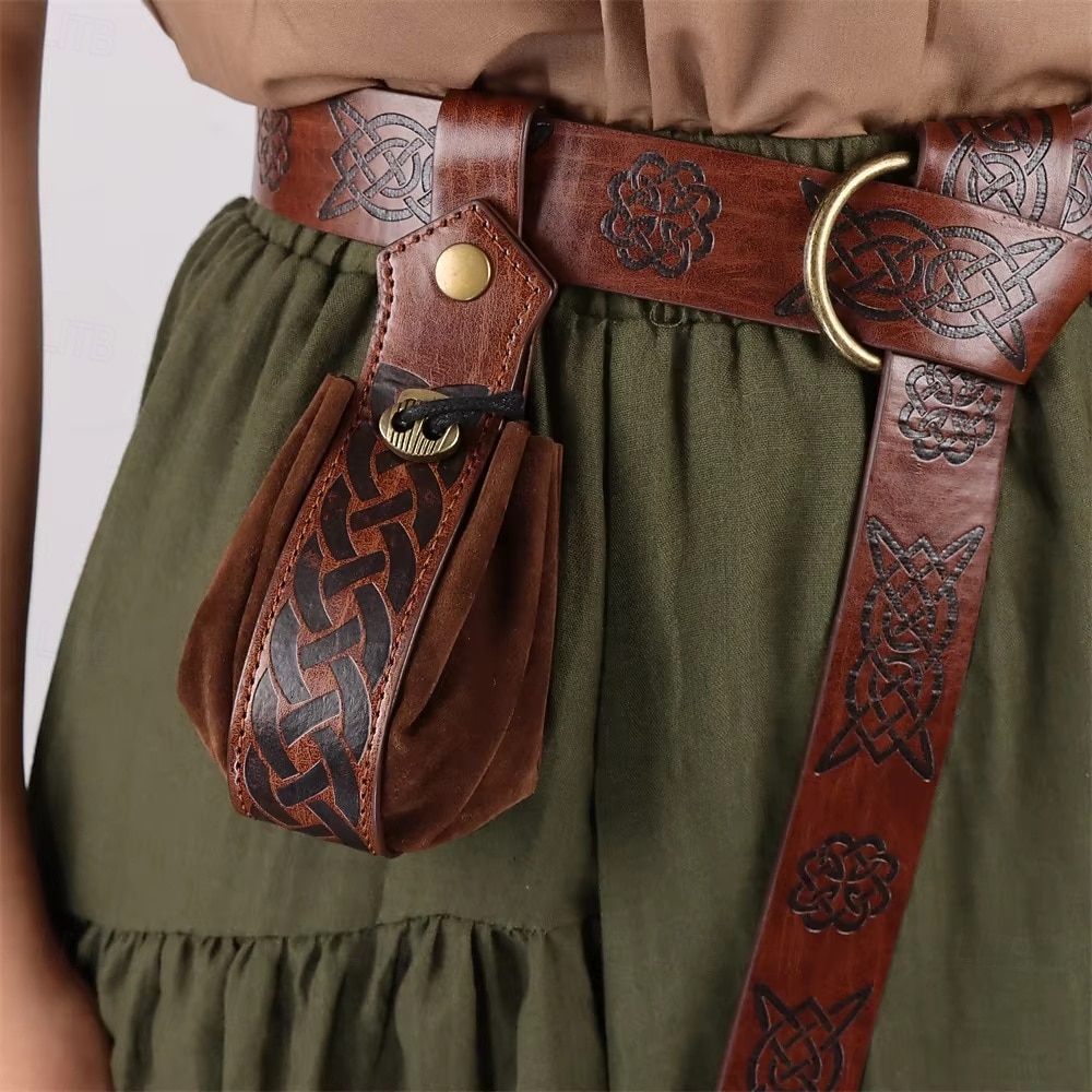 Set Retro Vintage Medieval Renaissance Waist Belt Waist Bag Magic Bottle with Accessories Witch Fairy Ranger Fancy Dress Women's Fantasy Halloween Carnival Renaissance Fair LARP Adults' Belt More 2026 - $27.99 –P3