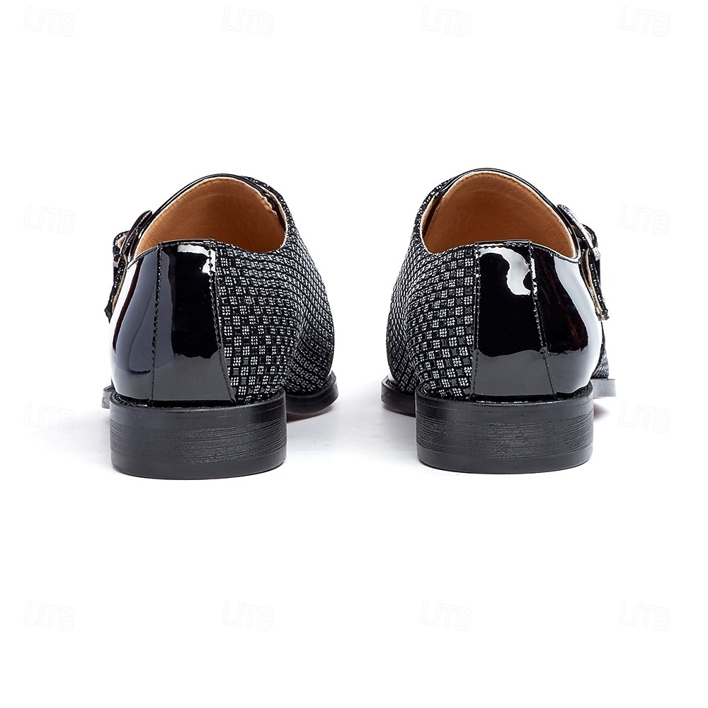 Men's Black Patent Monk Strap Dress Shoes, Pointed Toe Formal Shoes, Elegant Business Shoes for Wedding, Office, Party 2026 - $109.99 –P4