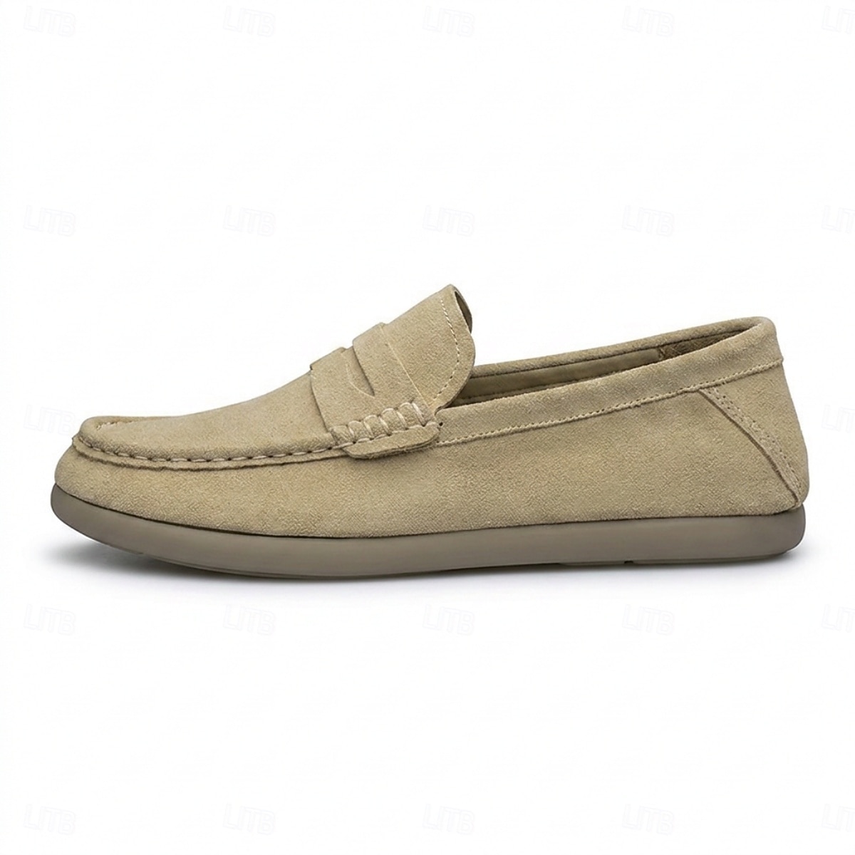 Ανδρικά κρεμ μοκασίνια σε χρώμα penny – ελαφριά, casual παπούτσια με slip-on, άνετα υποδήματα για θέρετρα για ταξίδια διακοπών, αναψυχή το Σαββατοκύριακο και καθημερινή χρήση. 2026 - $59.99 –P12