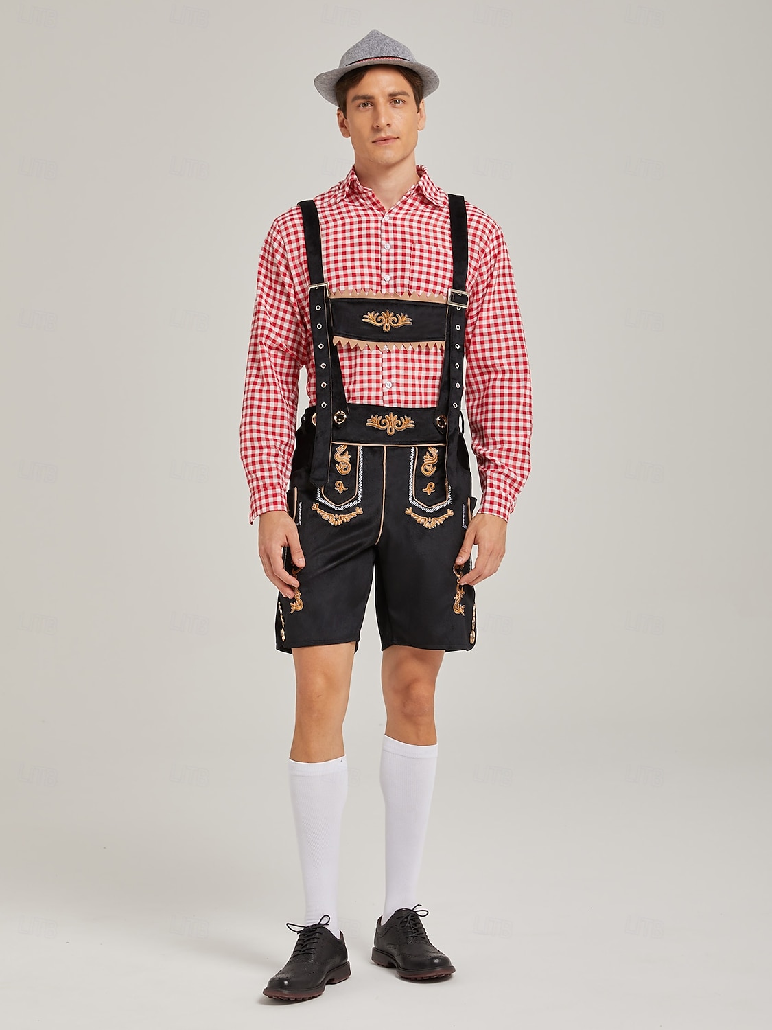 Oktoberfest Lederhosen Set Shirt Tyrolean Hat Knee Length Embroidered German Alpine Heritage Wiesn Men's Carnival Party Beer Festival Traditional Style Cloth 2026 - $69.99 –P1