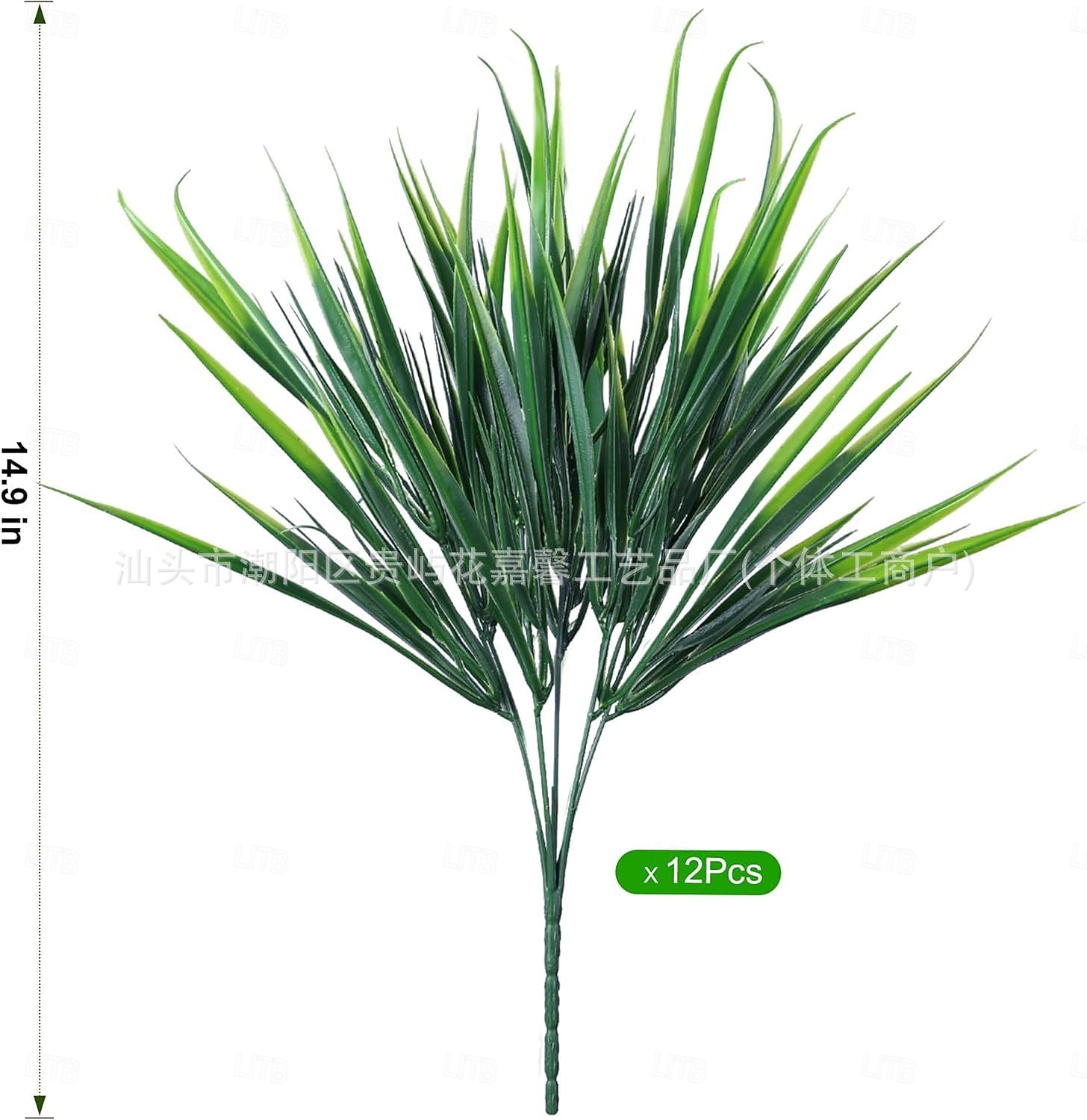 12 künstliche Pflanzen für den Außenbereich, künstliches Gras aus Kunststoff, UV-beständig, künstliche Stängel und Büsche, für Pflanzgefäße, Terrasse, Veranda, Fensterkasten, Gartenwege und als 2026 - $22.99 –P8