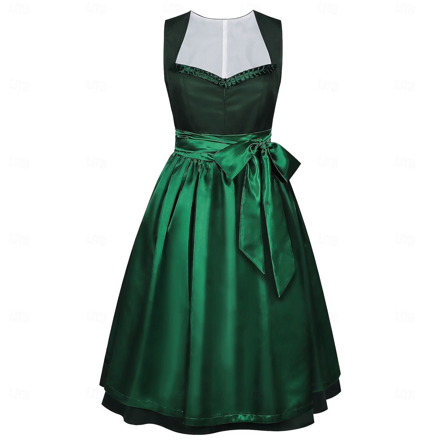 Oktoberfest Robe Dirndl Ensemble Dirndl Blouse Dirndl Longueur midi Tablier aspect satiné Femme de ménage Allemand Alpin Patrimoine Prairies Femmes Carnaval Fête de la Bière Tissu de style de 2026 ? $92.99 –P4