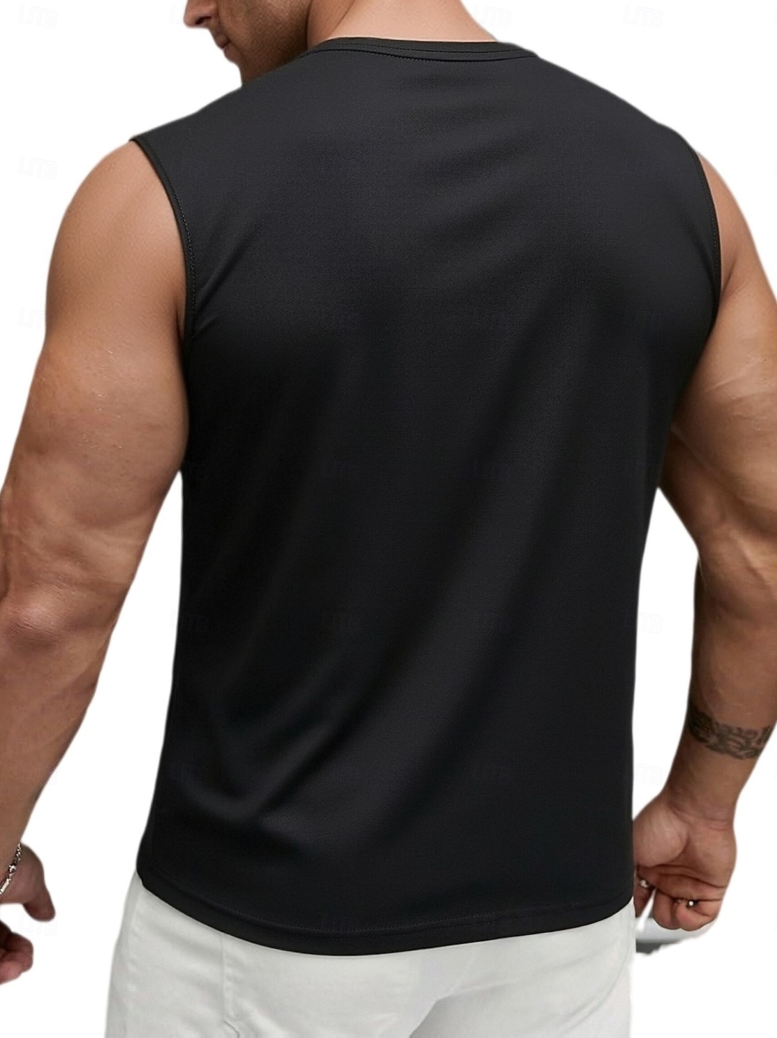 Men's Racer Back Tank Top Sleeveless Crew Neck Summer Solid Color Sports Soak Off Reflective Strip Minimalist Casual Silver Light Khaki Black Top Tee for Men 2026 - $19.99 –P7