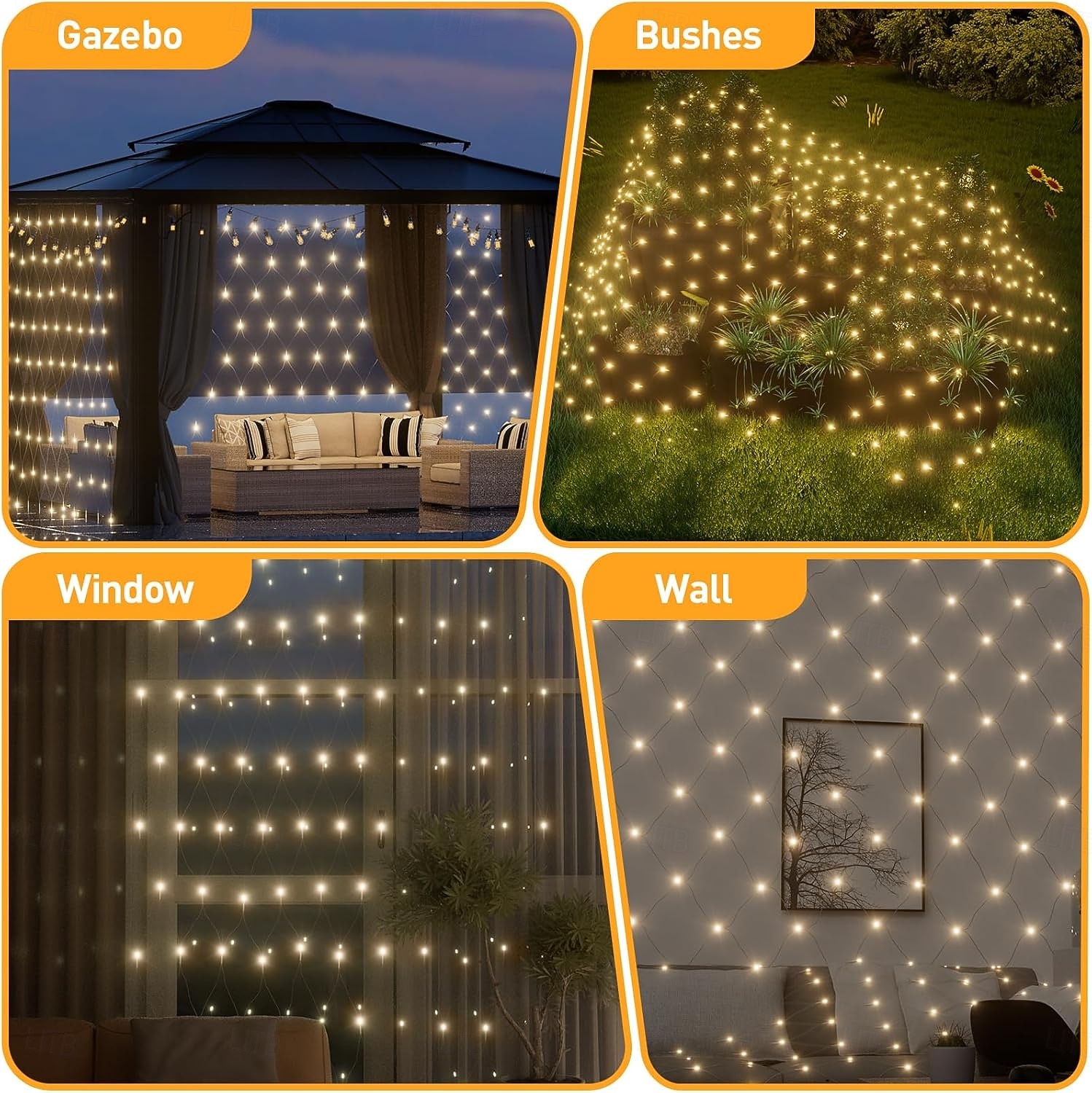 Guirlande lumineuse LED en filet, décoration extérieure en filet, guirlande lumineuse multicolore LED étanche pour buissons, arbustes, haies, arbres et pelouse de 2026 ? $25.99 –P6