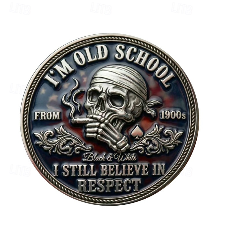 Pièce commémorative du club des vieux cons, membre à vie 100% amer, pièce de collection humoristique à l'ancienne avec crâne, cadeau rigolo pour les seniors, papa, grand-père de 2026 ? $19.99 –P3