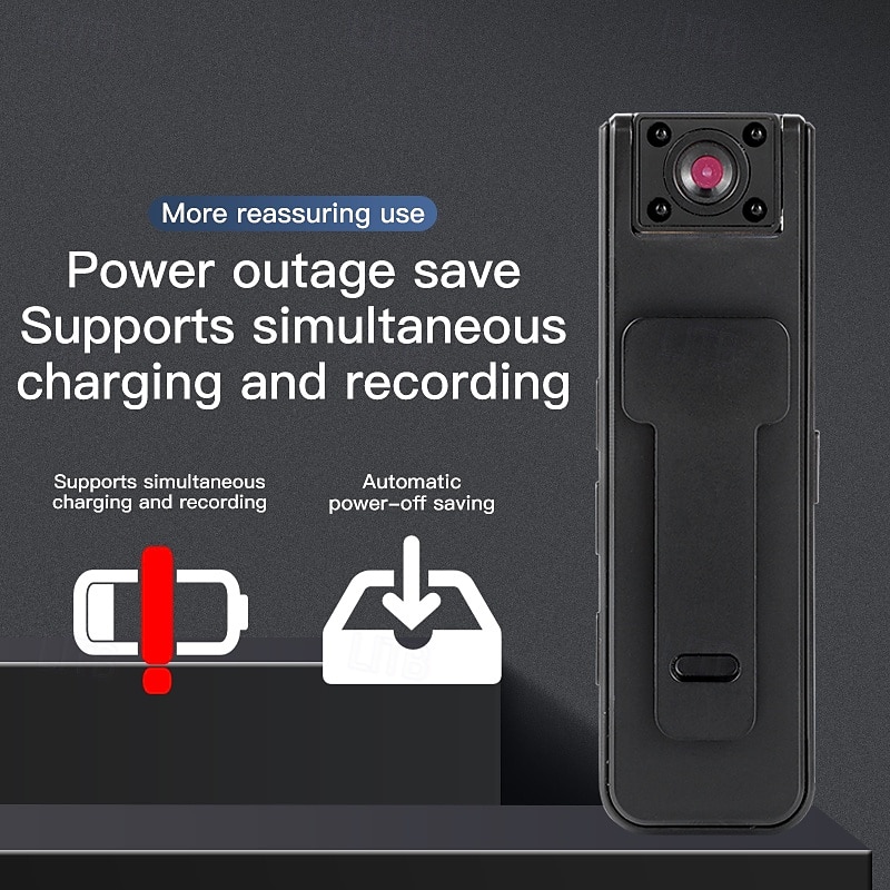 1080p HD-bodycamera met infrarood nachtzicht, mini draagbare clip-on beveiligingscamera voor thuis, kantoor en buiten, draagbare videorecorder met sportstabilisatie en activering met één druk op de 2026 - $28.99 –P17