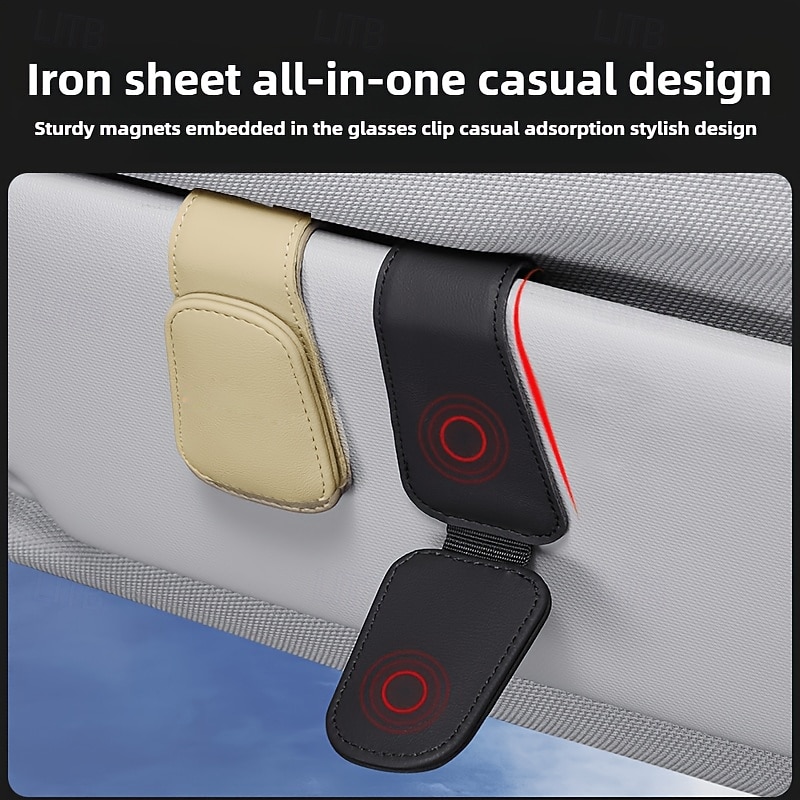 4 Pack Car Sunglasses Holder for Sun Visor, Magnetic Leather Eyeglass Clip Mount, Universal Visor Glasses Hanger & Ticket Card Organizer for Car SUV Truck, Scratch-Free One-Hand Operation 2026 - $13.99 –P9