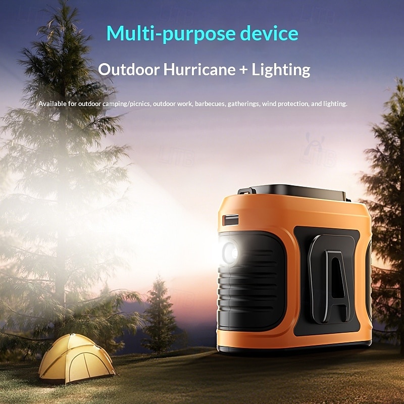 Tragbarer Hüftventilator mit doppeltem Luftstrom, am Gürtel tragbarer Ventilator für freihändige Kühlung, USB-wiederaufladbarer 2-in-1-Ventilator mit LED-Licht für Outdoor-Arbeit, Bauarbeiten, Camping 2026 - $45.99 –P5