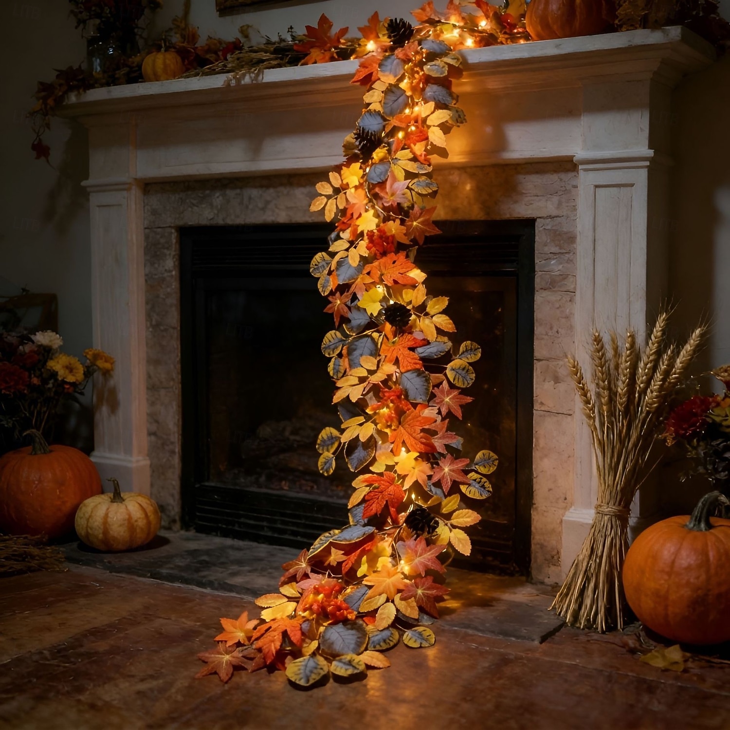Guirlande lumineuse d'automne en forme de feuilles d'érable, décorations lumineuses d'Halloween avec vigne à baies rouges, guirlande lumineuse LED féérique pour la fête des récoltes, décoration de 2026 ? $23.99 –P8