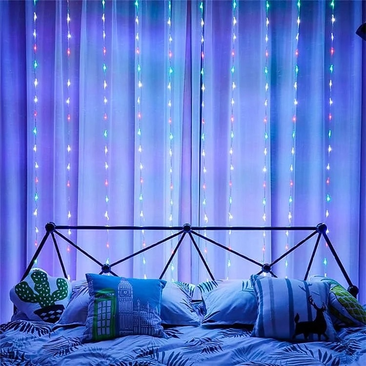 3M Lichterketten 320 LEDs 1 Stück Warmweiß Weiß Blau Kreative Lichterketten Festtagslichter Fenster- / Vorhang- / Eiszapfenlichter Halloween Innenbereich Wasserdicht 110-240 V 2026 - $58.99 –P9
