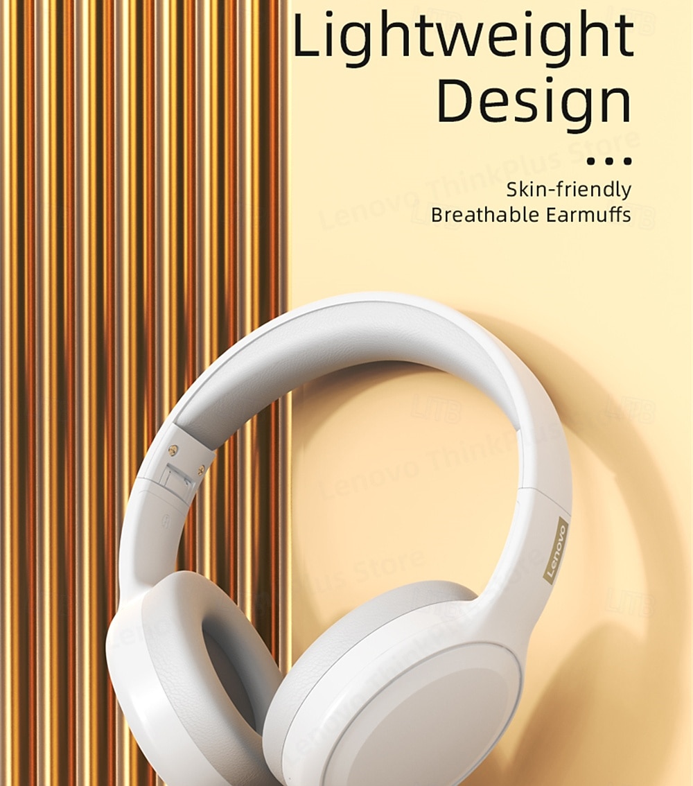 Lenovo Noise Cancelling Headphones Over Ear, Hi-Fi Stereo Wireless Bluetooth Headset, Foldable & Comfortable Design with Built-in Mic for Travel, Home Office, PC, Smartphone 2026 - $28.99 –P15