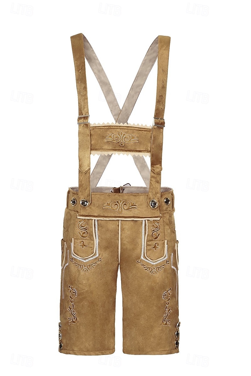 Oktoberfest Bundhosen Shorts Lederhosen Above Knee Embroidered German Alpine Heritage Wiesn Men's Carnival Beer Festival Traditional Style Cloth 2026 - $60.99 –P5