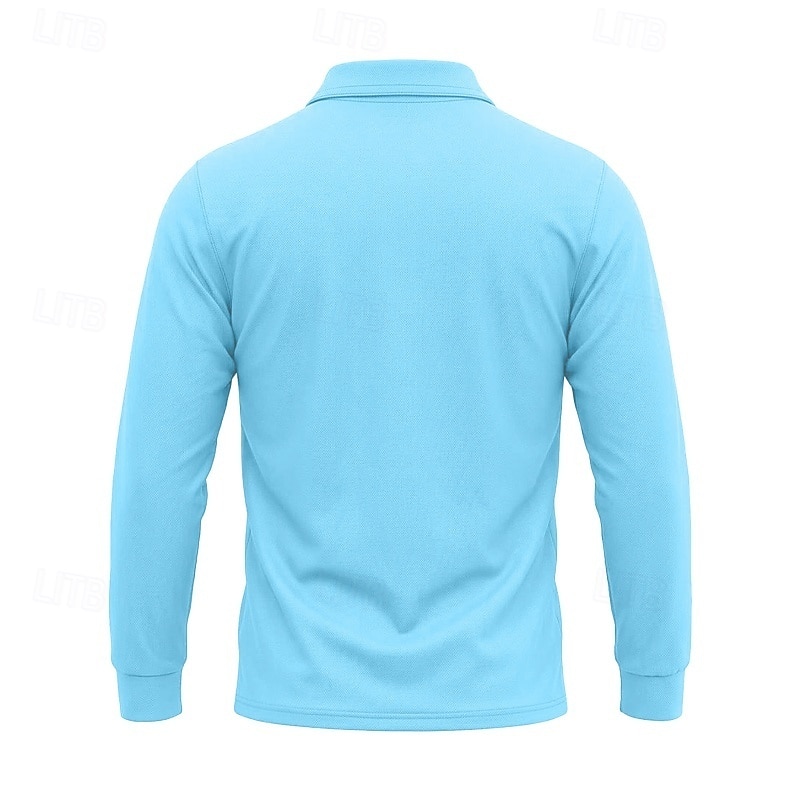 Per uomo Tinta unita Maglietta sportiva Polo da golf Maglia da tennis Maglietta da tennis Manica Lunga Tasca Bottoni Leggero Elastico Traspirante Tennis Golf Corsa Colletto a Camicia Top Bianco Cachi del 2026 a $7.99 –P7