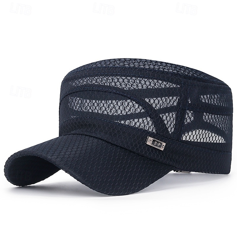Baseballkappe mit flachem Schirm für Herren, verstellbarer, stylischer Sommerhut mit Sonnenschutz, Freizeitaccessoire für Outdoor-Sportarten wie Angeln und mehr, Accessoires für Erwachsene 2026 - $9.99 –P12