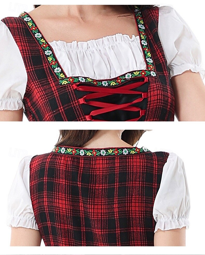 Oktoberfest Dirndl Dress Carnival Costume Mini Length Sexy Square Neck German Alpine Heritage Wiesn Women's Carnival Beer Festival Traditional Style Cloth 2026 - $66.99 –P1