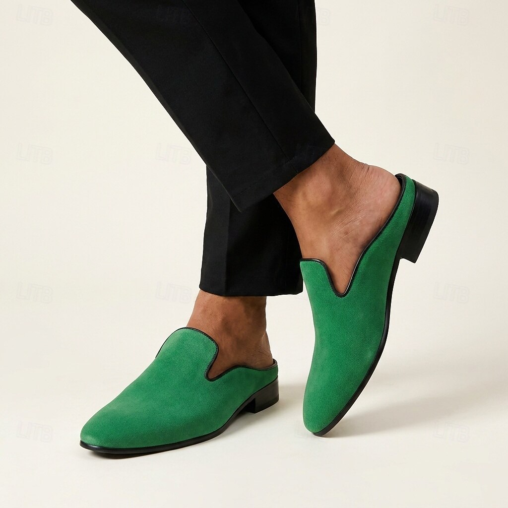 mens green velvet dress shoes Men's Loafers – Elegant Slip-On Shoes, Refined Formal Footwear for Weddings, Banquets, Cocktail Parties and Evening Events 2026 color: Blues