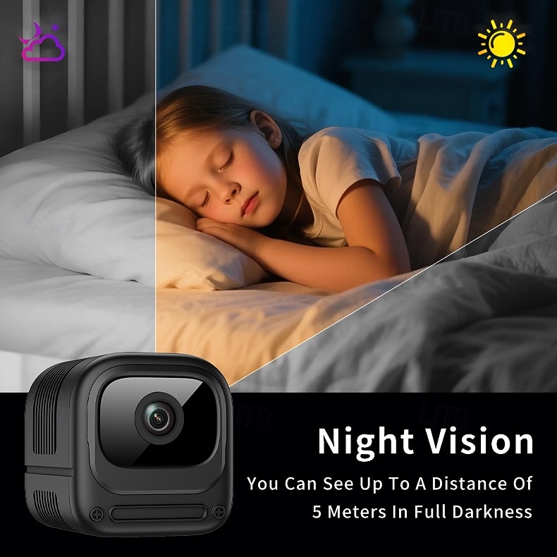 1080p mini beveiligingscamera wifi draadloze binnencamera voor thuis, huisdieren en baby's met app voor weergave op afstand, nachtzicht, bewegingsdetectie, kleine nanny bewakingscamera, kleine 2026 - $51.99 –P16
