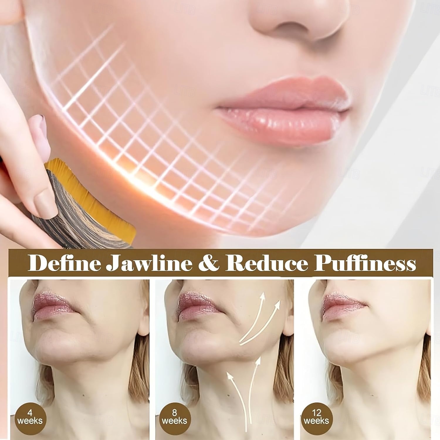 Lymfekliercontourborstel voor het gezicht, gebogen foundationborstel voor het contouren van de kaaklijn, facelift &contourborstel voor make-up, vermindert wallen. &Professionele gezichtsmassagetool 2026 - $11.99 –P4