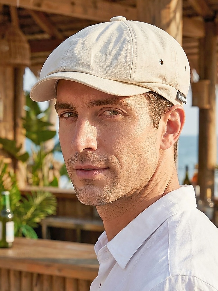 Gorra ligera de verano para hombre, gorra de estilo newsboy de poliéster y algodón transpirable con ajuste elástico, gorra plana clásica para conducir, ideal para golf, viajes y actividades al aire 2026 - $14.99 –P3