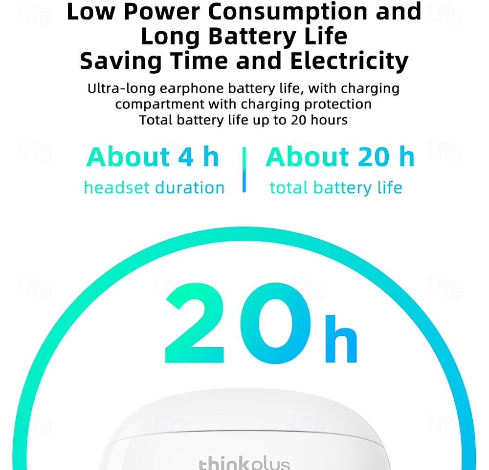 Lenovo thinkplus Wireless Earbuds, Bluetooth 5.3 Headphones with Noise Cancelling, HiFi Stereo TWS In-Ear Earphones with Mic, Charging Case, Sport Earbuds for iPhone and Android, Grey & Black 2026 - $35.99 –P30