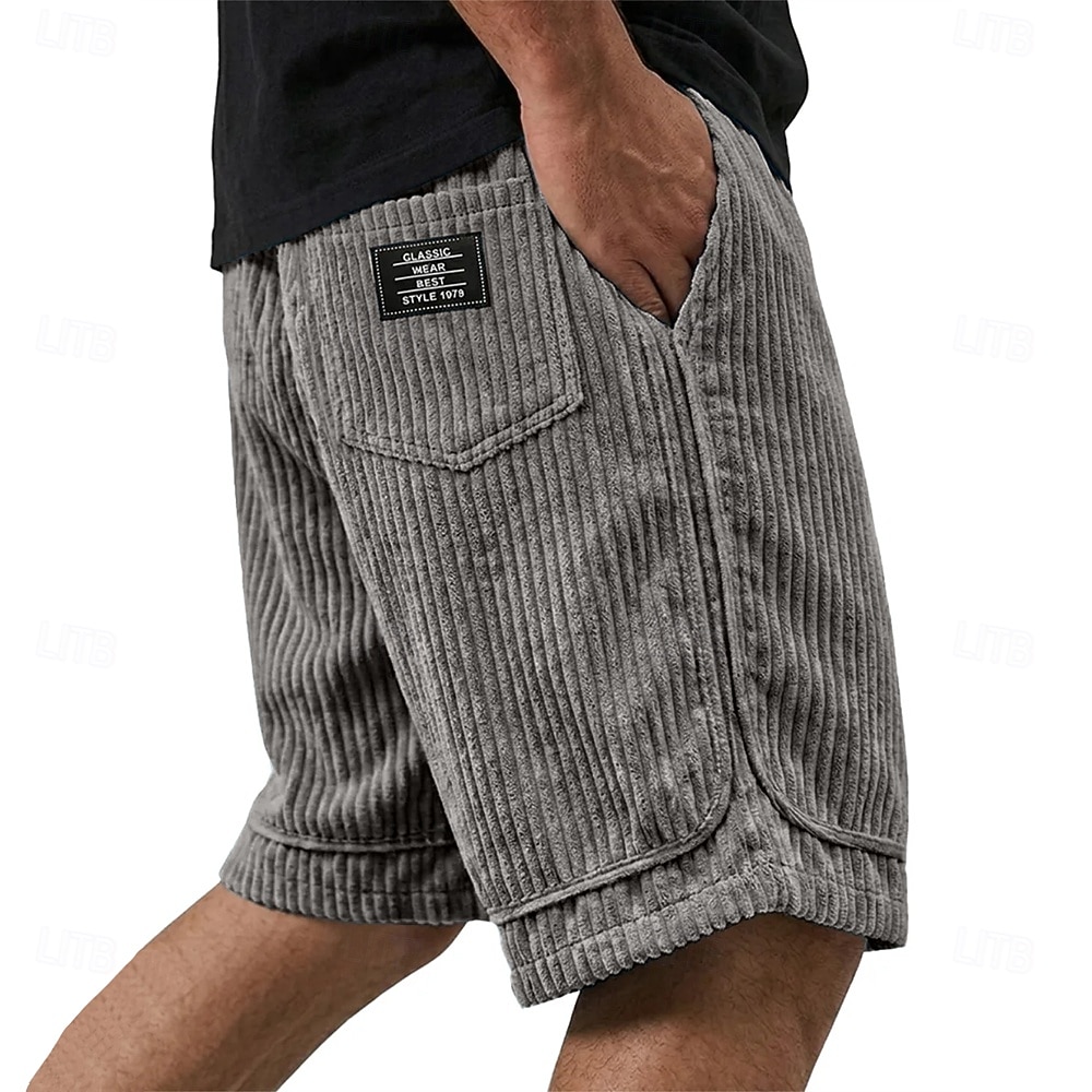 Per uomo Shorts Pantaloncini casual Pantaloncini di velluto a coste Tasca Elastico in vita Semplice Tinta unita Comodità Traspirante Lunghezza al ginocchio Casuale All'aperto Spiaggia Vacanza Moda del 2026 a $28.99 –P5
