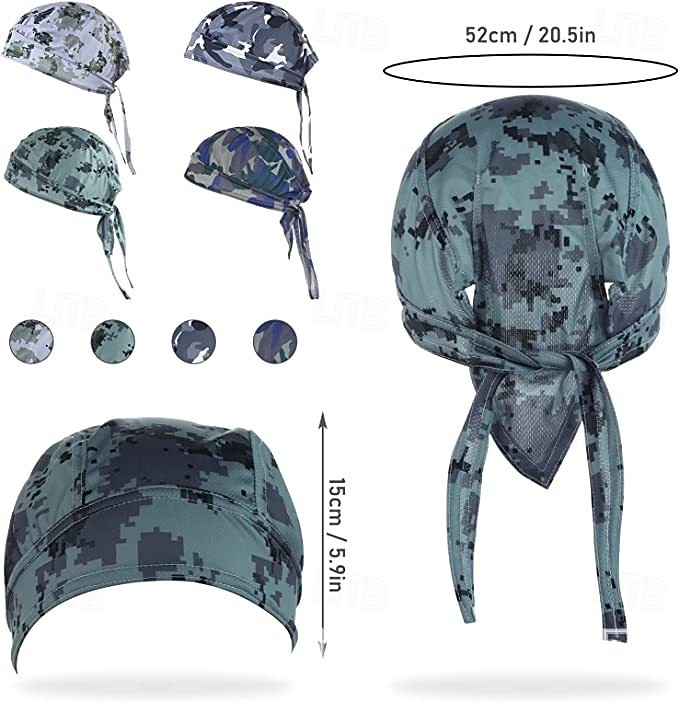 1 st elastisk cykelkeps med kamouflagemönster, kylande huvudduk, snabbtorkande piratbandana för utomhusbruk, fitness, löpning, gym, helårsmössa 2026 - $9.99 –P3