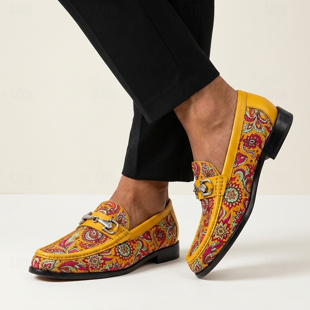Mocassini da uomo di lusso con motivo paisley e morsetto – scarpe eleganti slip-on in vera pelle per lavoro, matrimoni, feste e per gentiluomini attenti alla moda. del 2026 a $109.99 –P5