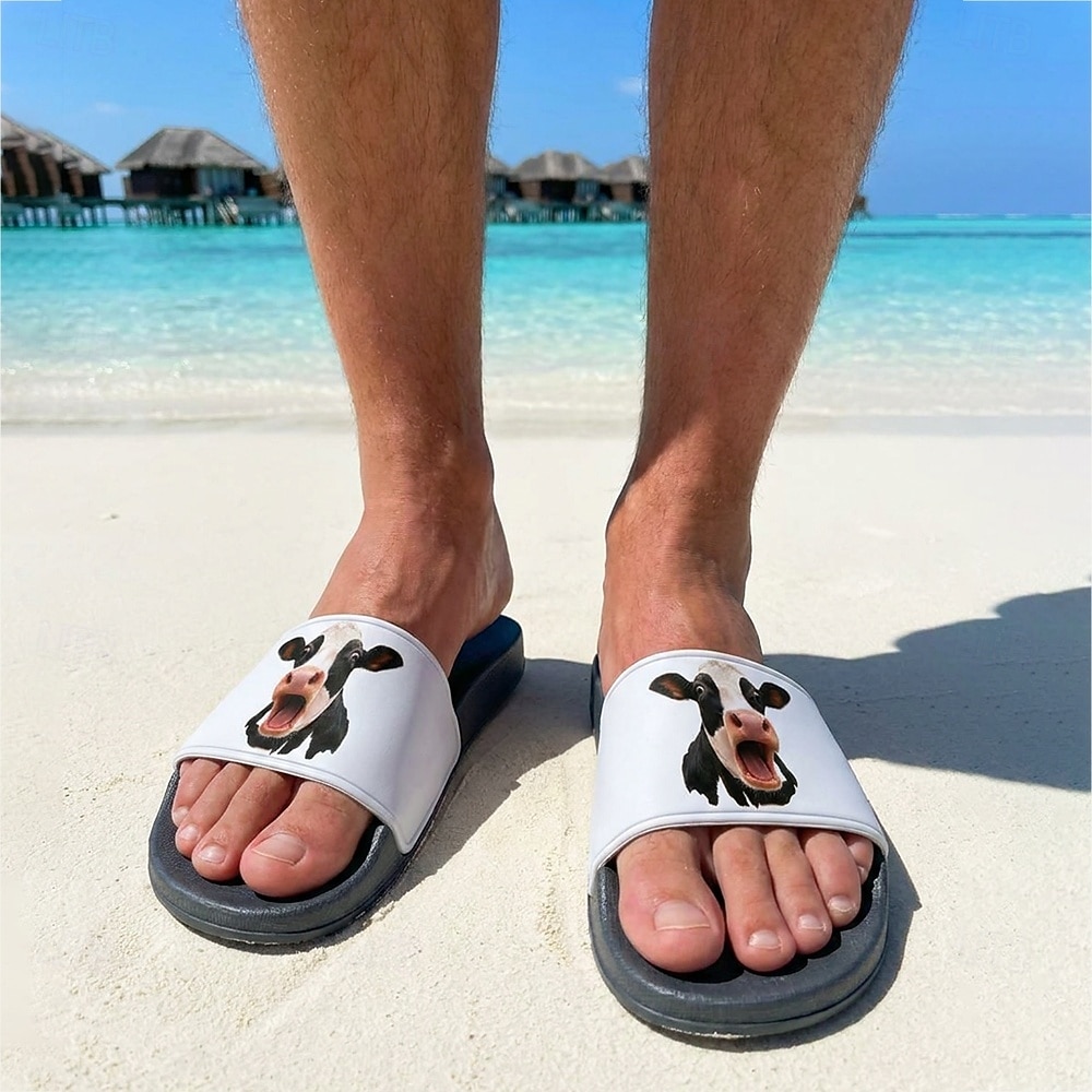 Cow Print Flip Flops
