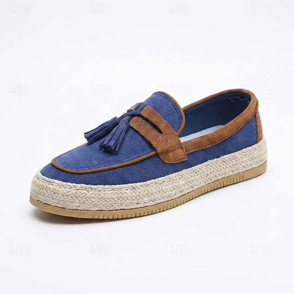 Men's Blue Tassel Espadrille Loafers – Lightweight Slip-On Resort Shoes, Old Money Casual Footwear for Cruises, Beach Vacations and Weekend Getaways 2026 - $34.99 –P8