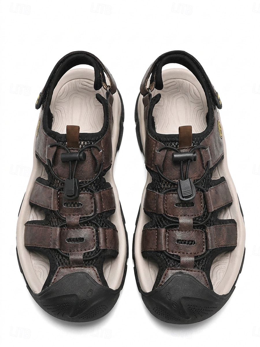 Men's Beach Vacation Fisherman Sandals, Adjustable Strap Outdoor Walking Shoes, Comfortable Non-Slip Sandals for Resort, Seaside, Travel 2026 - $46.99 –P4