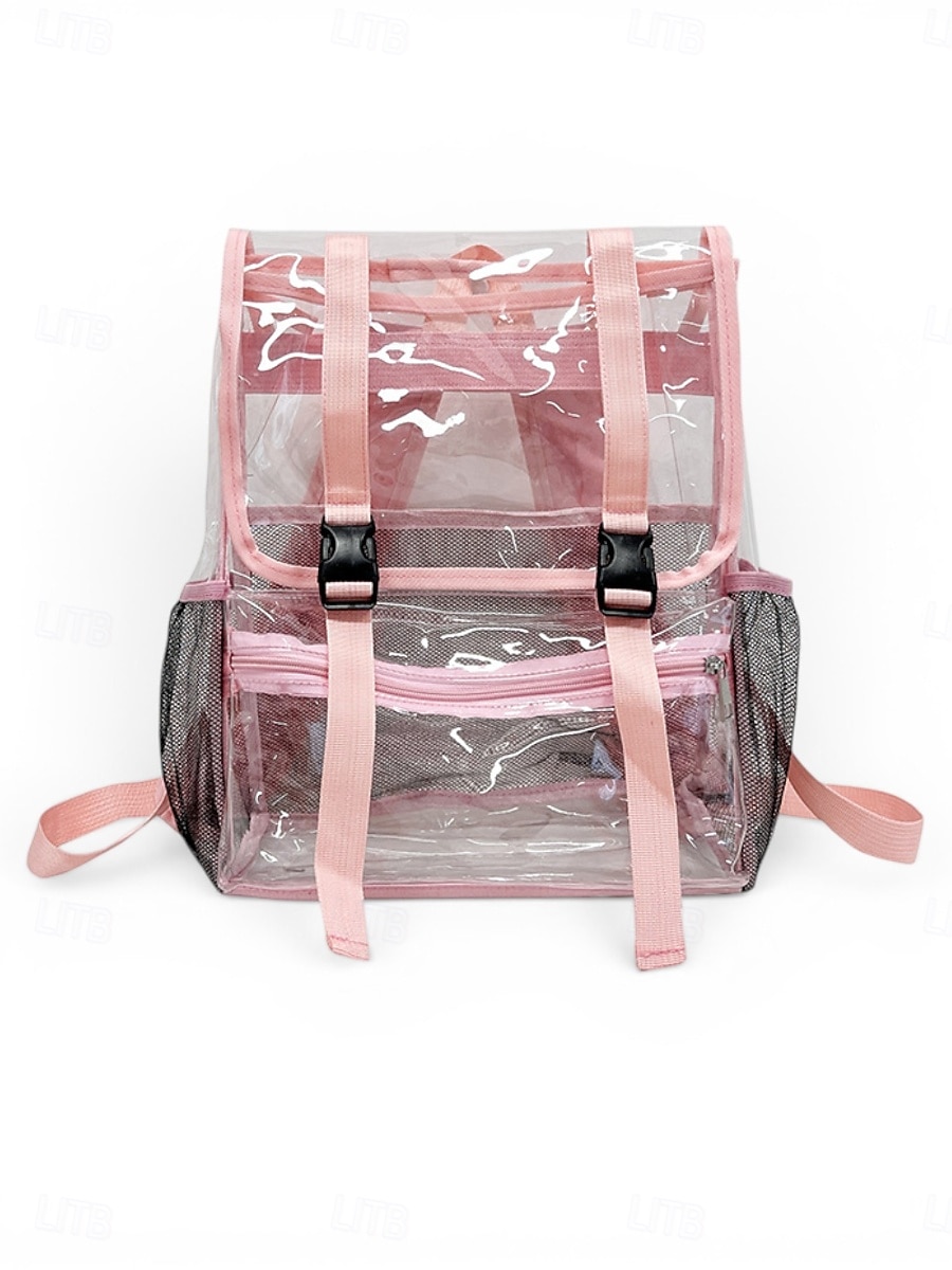 Heavy Duty Clear Backpack Stadium Approved - Transparent PVC School Bag with Dual Buckles & Mesh Pockets for Students, Work, and Travel 2026 - $24.99 –P6