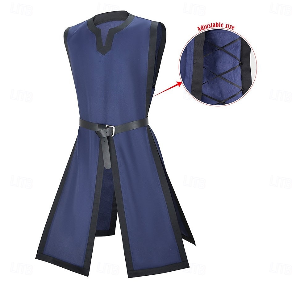 Retro Vintage Medieval Renaissance Waist Belt Tunic Sleeveless Viking Ranger V Neck Fancy Dress Men's Fantasy Halloween Carnival Renaissance Fair LARP Adults' Top Belt 2026 - $41.99 –P2