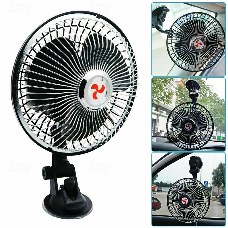 Wentylator samochodowy 12 V/24 V z mocną przyssawką, obrotowy o 360° wentylator chłodzący deskę rozdzielczą i przednią szybę, przenośny, cichy automatyczny obieg powietrza do SUV-ów, ciężarówek, 2026 - $49.99 –P1