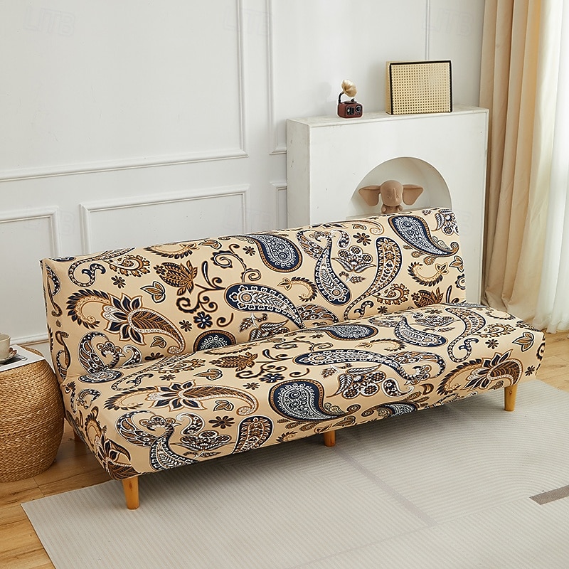 Printed Futon Cover Stretch Sofa Bed Slipcovers Full Twin Queen Size Armless Couch Loveseat Protector Covers with Elastic Bottom for Living Room Bedroom Furniture 2026 - $34.99 –P2