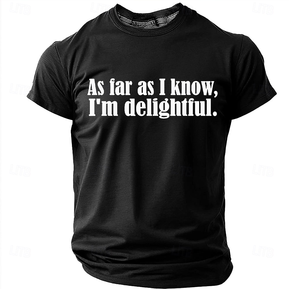 Mens As Far As I Know Im Delightful Sarcastic Funny Slogan Product T Shirt Graphic Regular Fit Casual Daily Wear Designer Clothing Apparel S M L XL XXL XXXL 2026 - $9.49 –P2